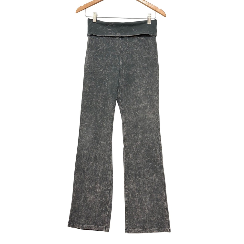 Chatoyant mineral wash fold-over bootcut yoga pants Sz M hippie boho USA
